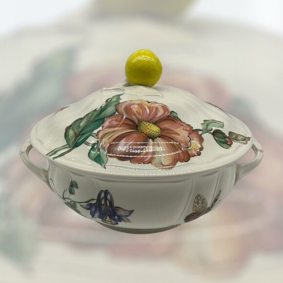 Villeroy & Boch Bouquet Covered Serving Bowl Vintage Serve Ware Bakeware 8 Inch - Picture 3 of 16